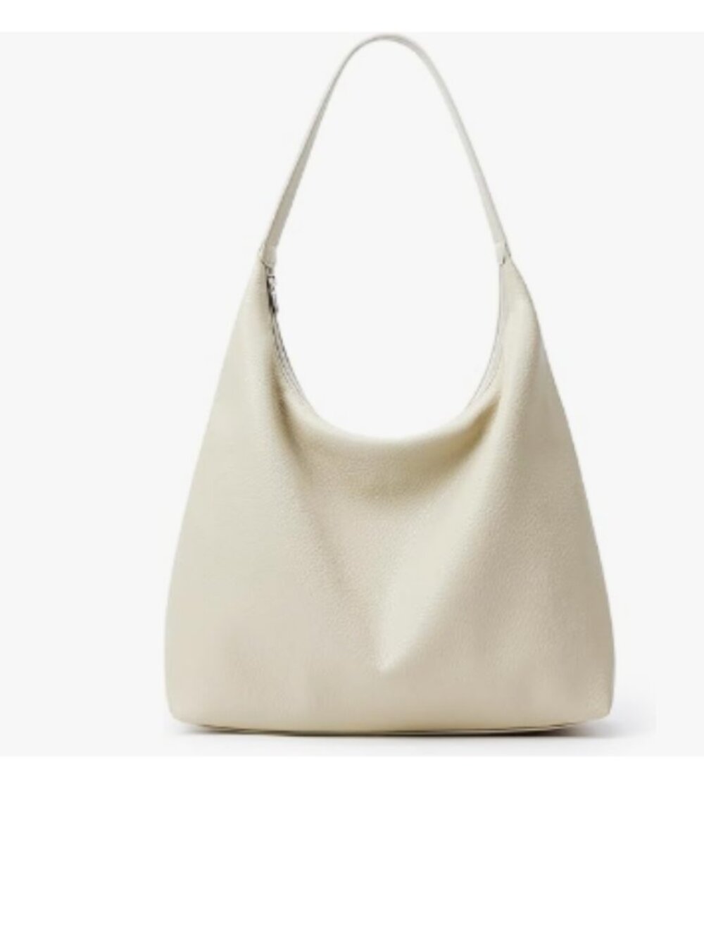 Slouchy Tote Bag 18L Casual Vegan Leather Crescent Hobo Zipper Bag